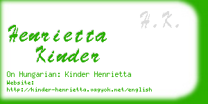 henrietta kinder business card